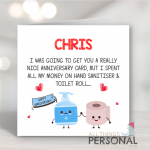Toilet Roll & Hand Sanitiser Anniversary Card