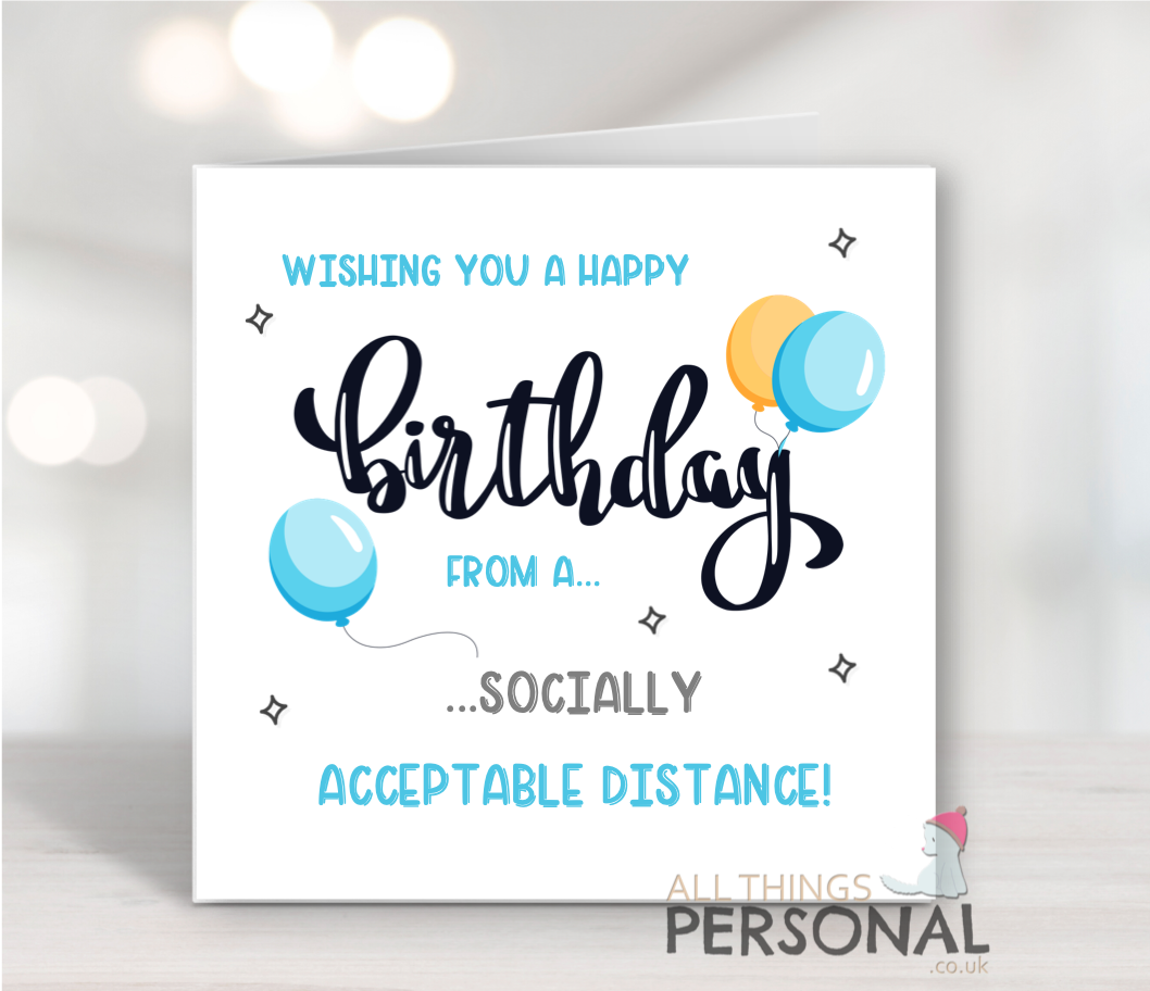 From a socially acceptable distance 2 From A Socially Acceptable Distance Birthday Card - Image 1