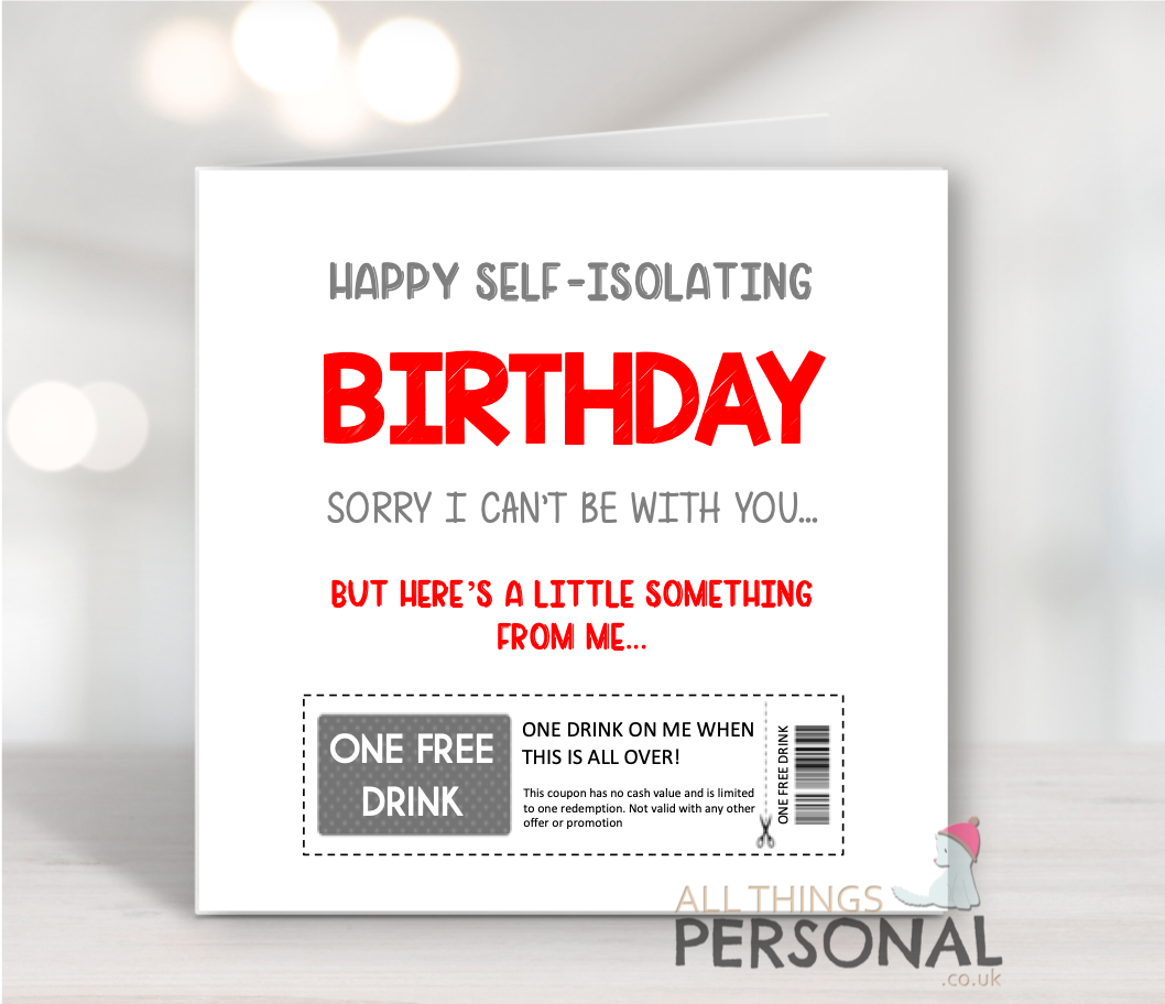 One Free Drink 3 One Free Drink Birthday Card - Image 1