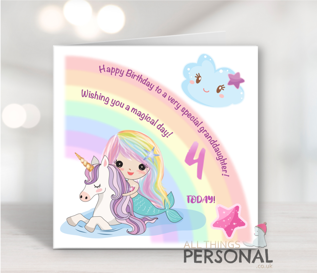 Unicorn Mermaid Birthday Card Unicorn Mermaid Birthday Card - Image 1