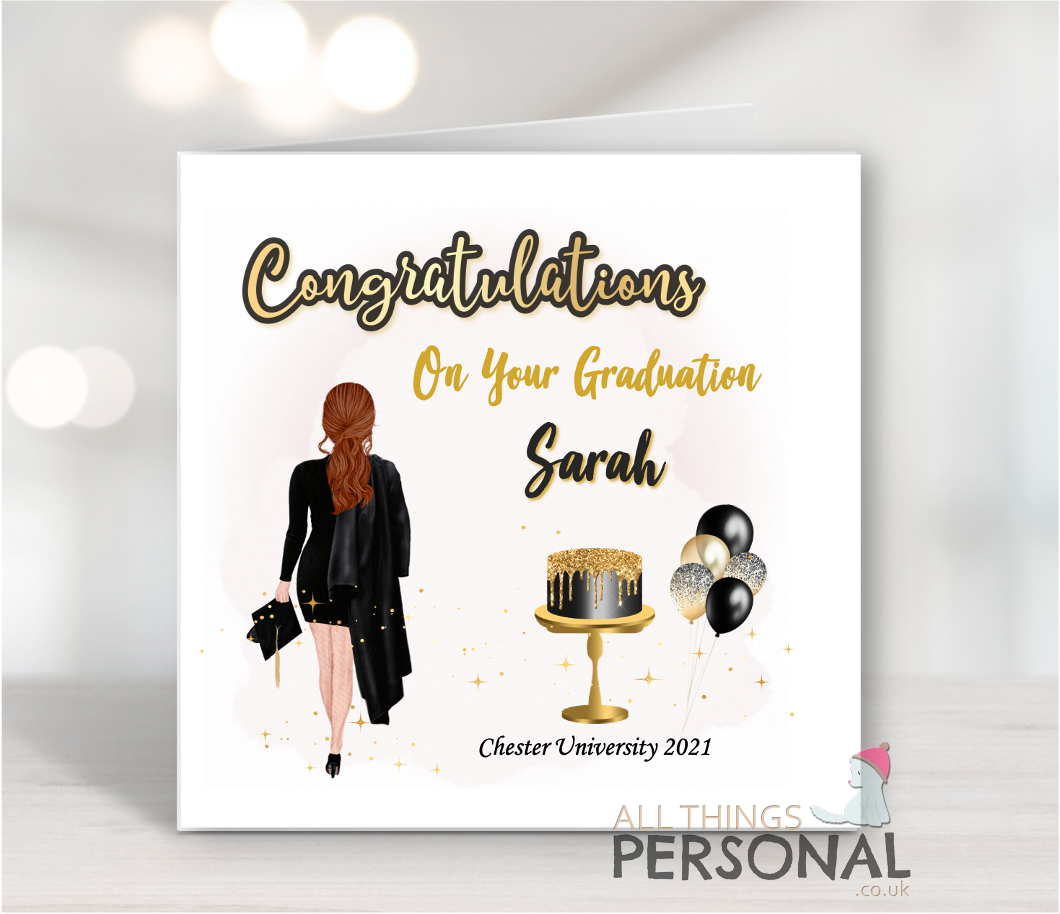 Brunetter Female Graduation Card Brunette Female Graduation Card - Image 1