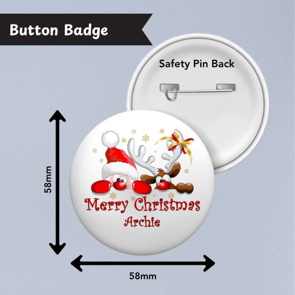 Festive Peekaboo Christmas Badge Info