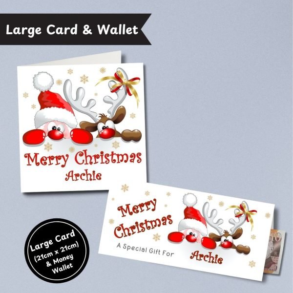 Festive Peekaboo Christmas Large Card & Wallet