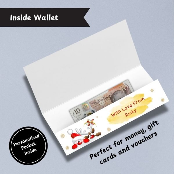 Festive Peekaboo Christmas Money Wallet Inside
