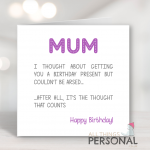 It's The Thought That Counts Birthday Card
