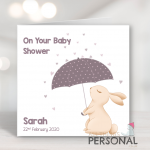 Rabbit Baby Shower Card