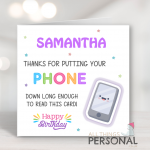 Thank You For Putting Your Phone Down Birthday Card