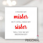 Will You Be My Bridesmaid Card