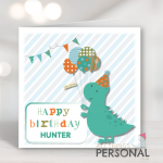 Dinosaur Party Birthday Card
