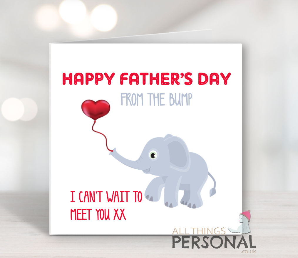 Fathers day from the bump card red Father's Day Card From The Bump - Image 1