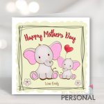 Cute Elephants Girls Mother's Day Card