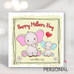 Cute Elephants Boys Mother's Day Card