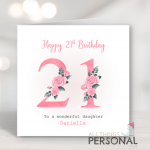 Floral 21st Birthday Card