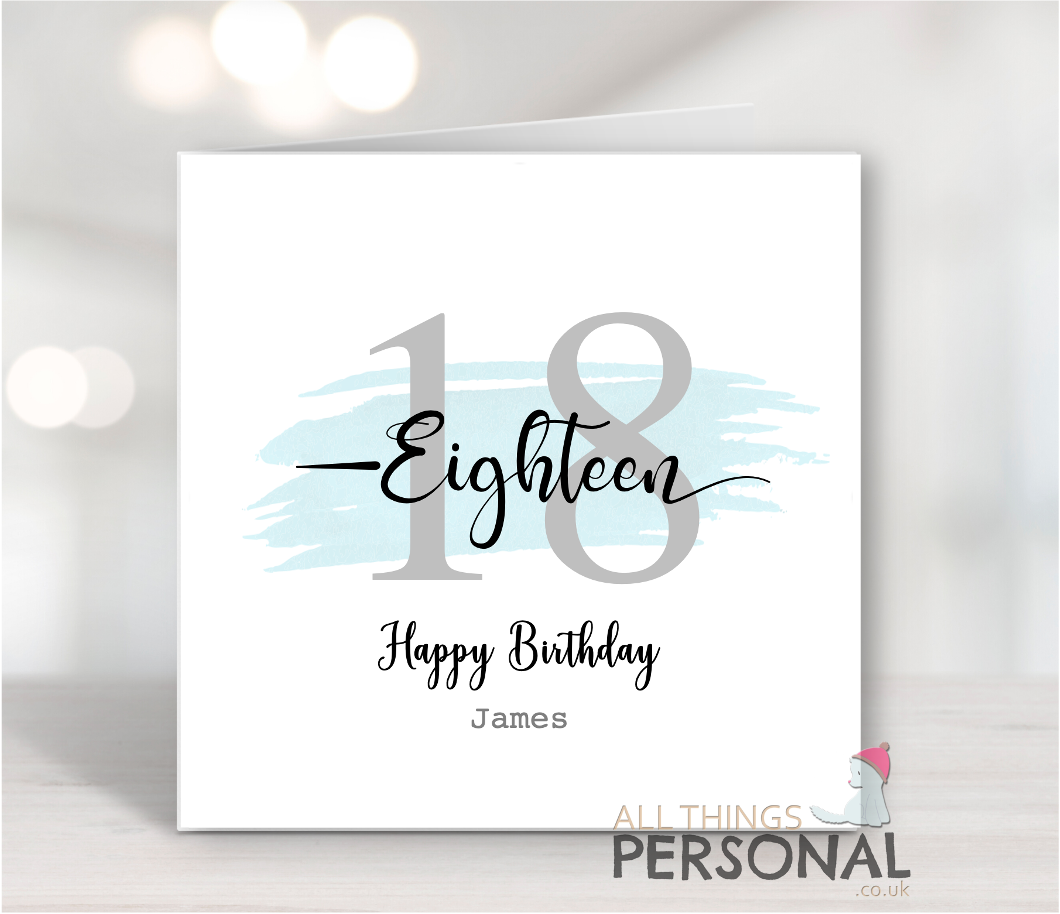 Blue 18th Birthday Card 18th Birthday Card - Image 1