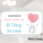 Gift Box Handmade With Love Stickers