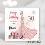 Blonde Glamour Girl Birthday Card