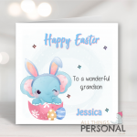Cute Elephant Bunny Easter Card