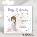 Woodland Picnic Girls Birthday Card