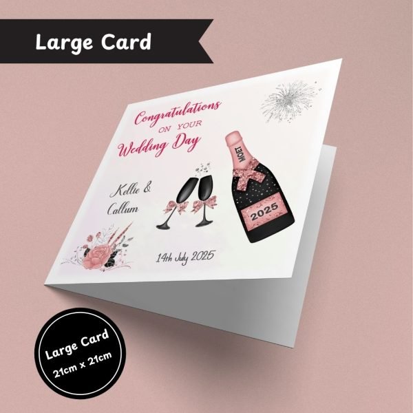 Champagne Wedding Day Large Card