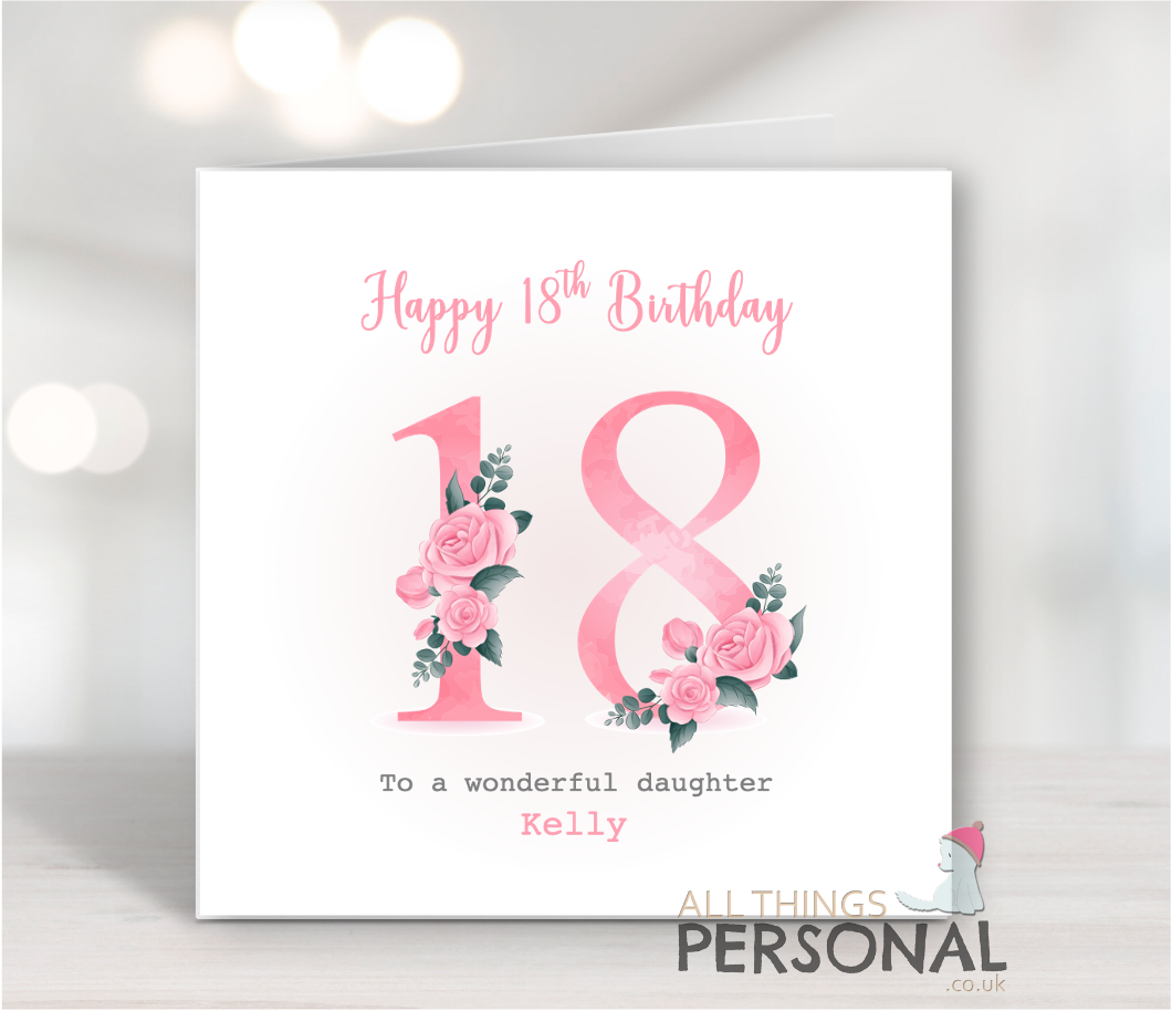 Floral 18th Birthday Card 18th Birthday Card - Image 1