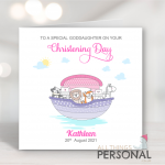 Noah's Arc Girls Christening Card