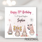 Pink Gnomes Birthday Card