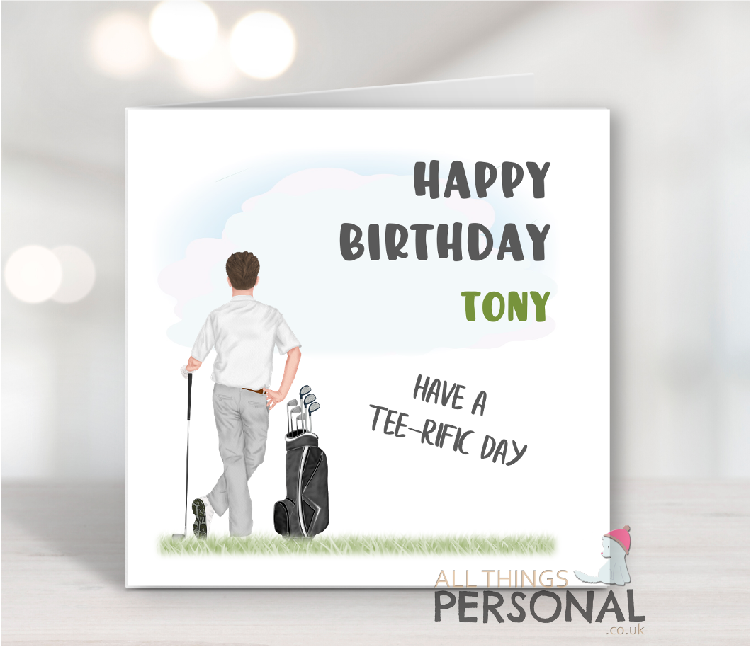 Personalised Golf Birthday Card Personalised Golf Birthday Card - Image 1