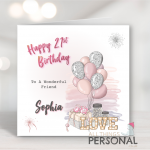 Pink Celebrations Birthday Card