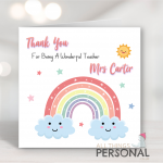 Rainbow Thank You Teacher Card
