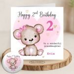 Teddy Bear Girls Birthday Card
