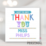 Just To Say Thank You Teacher Card