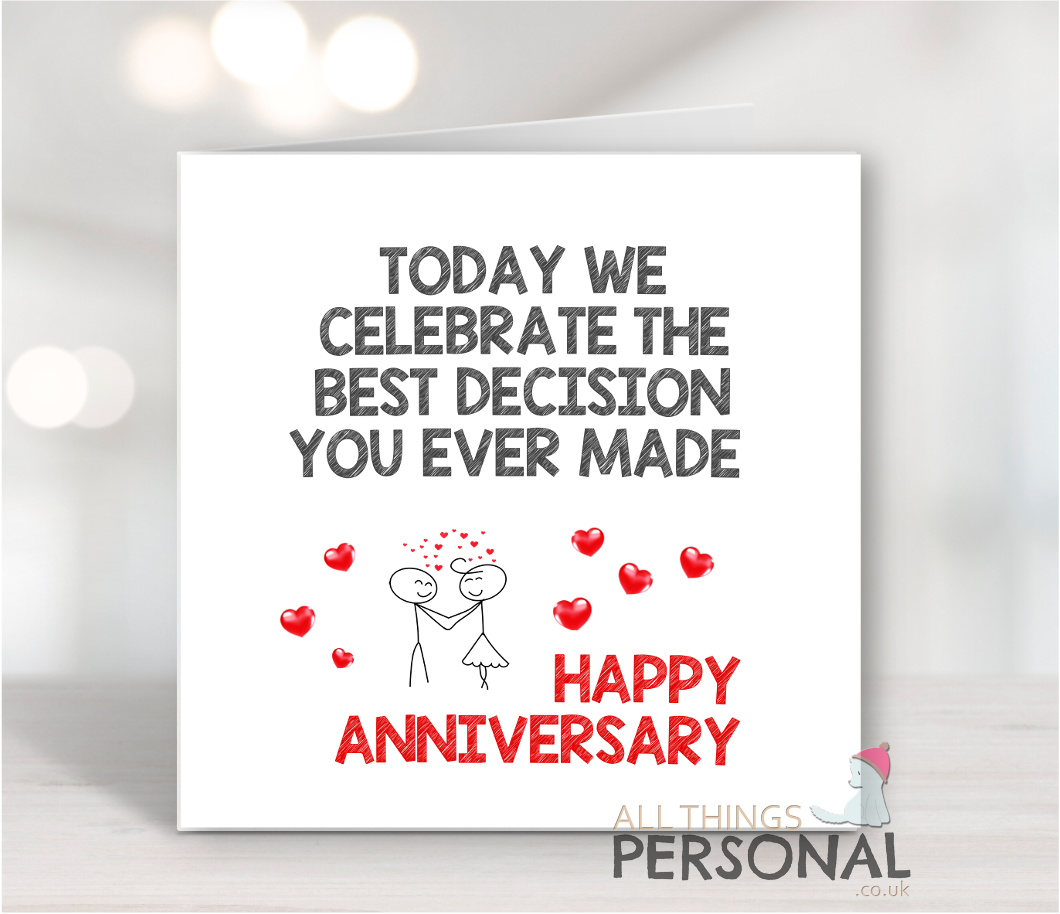 The Best Decision Anniversary Card The Best Decision Anniversary Card - Image 1