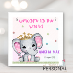 Welcome To The World New Baby Girl Card