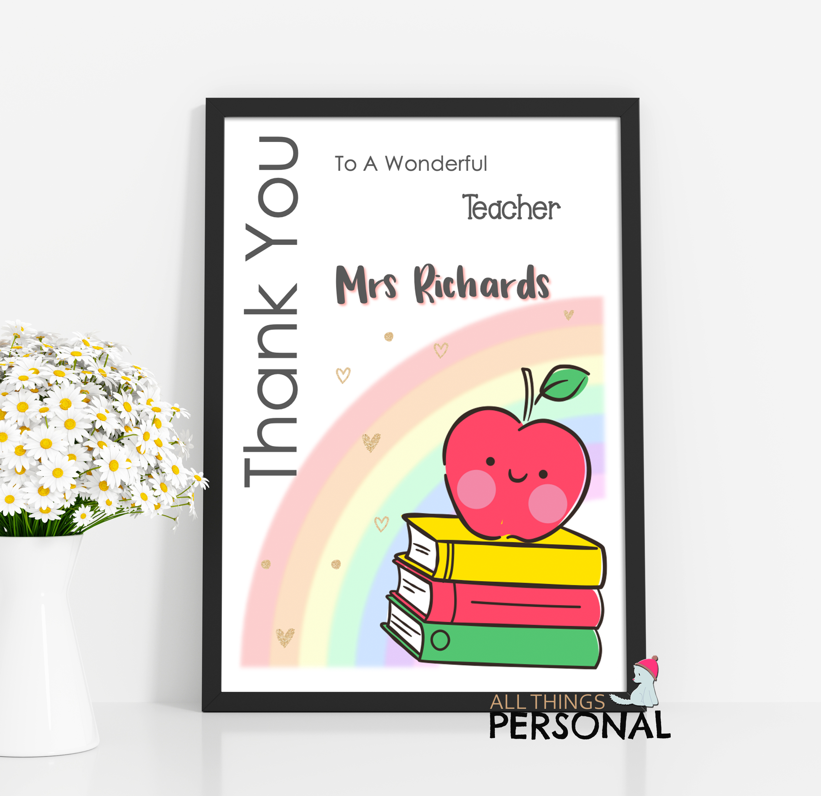 Thank You Teacher Frame Personalised Thank You Teacher Print - Image 1