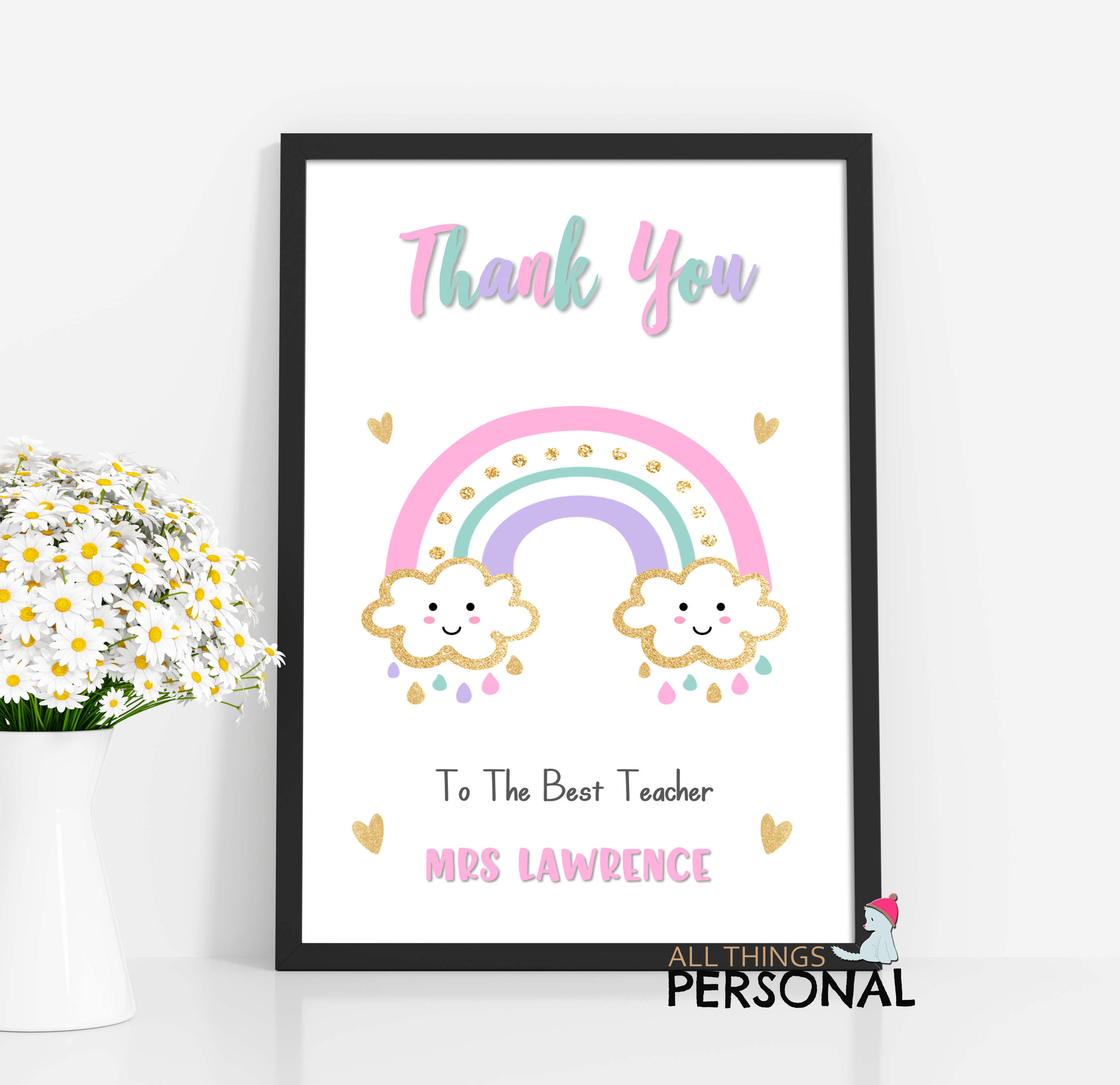 Thank You Teacher Personalised Thank You Teacher Print - Image 1
