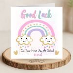 Rainbow First Day At School Card