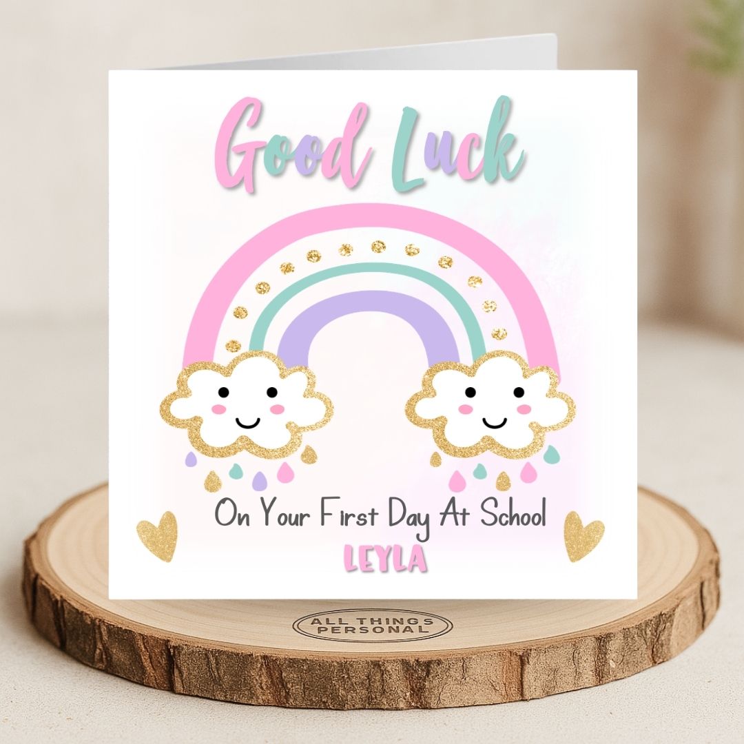 Rainbow First Day At School Card Rainbow First Day At School Card - Image 1