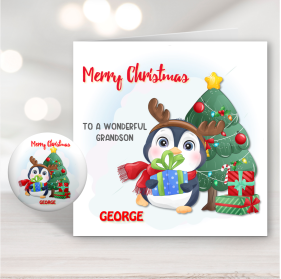 Penguin Joy Christmas Card