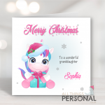 Pink Unicorn Christmas Card