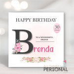 Initial Birthday Card