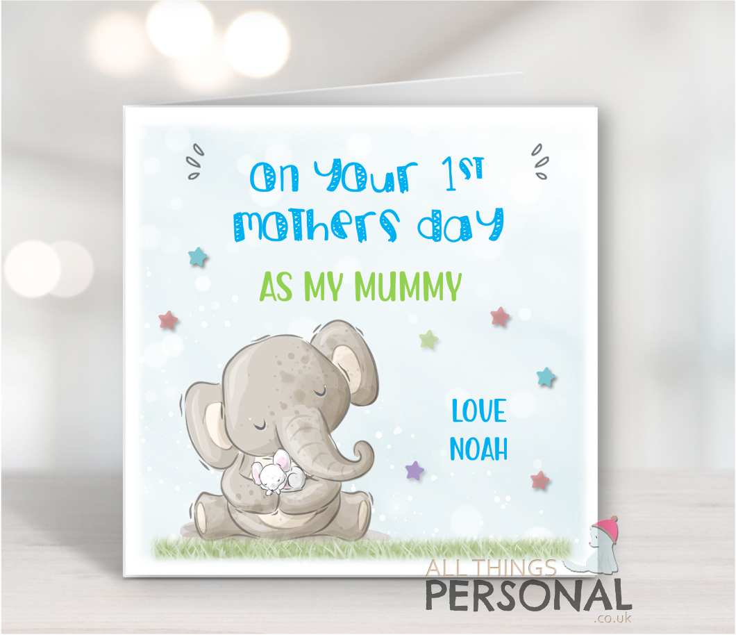 1st Mothers Day Blue Blue First Mother's Day Card - Image 1