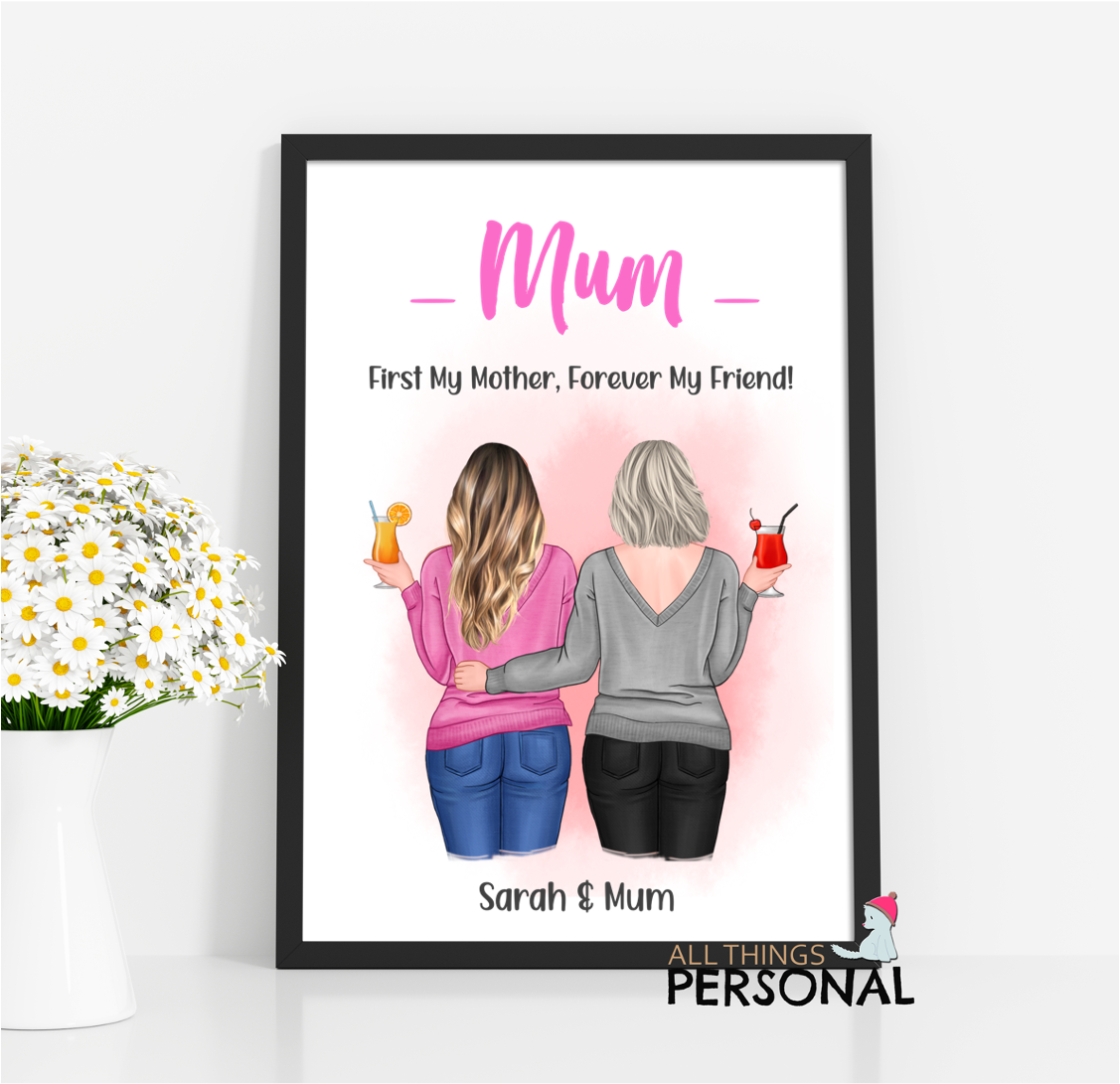 Mum Forever My Friend Print Personalised Mum Forever My Friend - Image 1