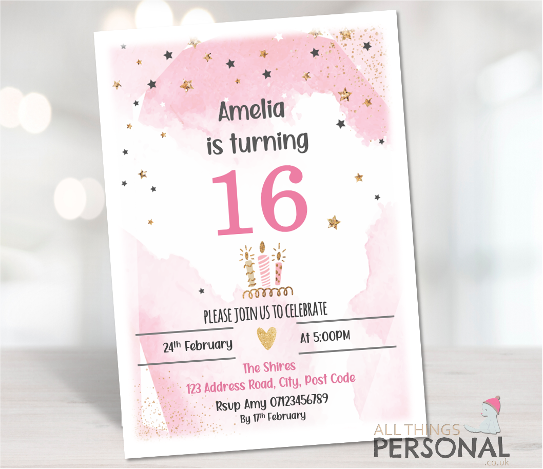 Pink Birthday Invites Pink Birthday Invites - Image 1