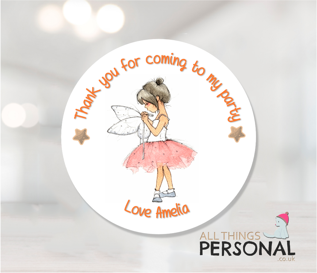 fairy birthday stickers Cute Fairy Party Stickers - Image 1