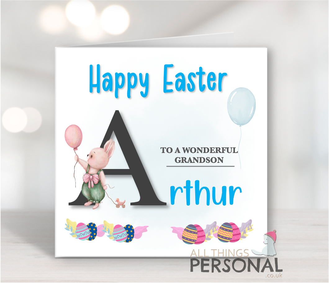 Blue Initial Easter Card Blue Initial Easter Card - Image 1