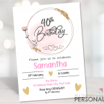 Elegant Pink Birthday Invites