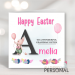 Pink Initial Easter Card