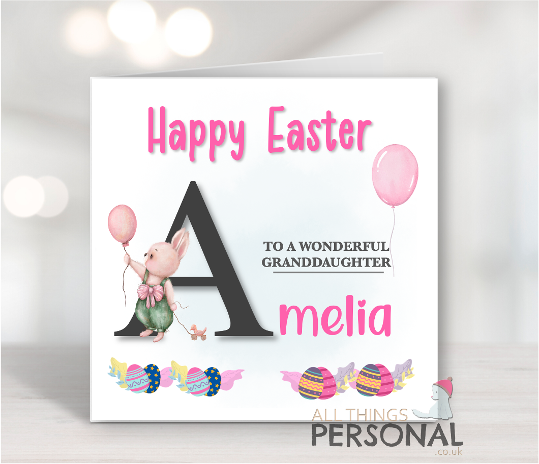 Pink Initial Easter Card Pink Initial Easter Card - Image 1