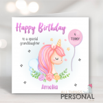 Pink Unicorn Birthday Card