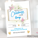 Floral Christening Invites